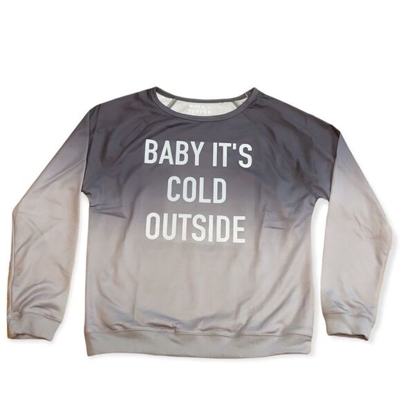 NWT Wool + Pepper Co. Baby Its Cold Outside Ombre Sweatshirt - Picture 1 of 4